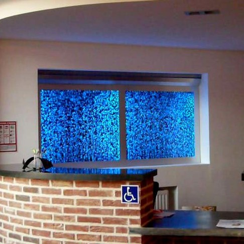 Mur de bulles double bleu